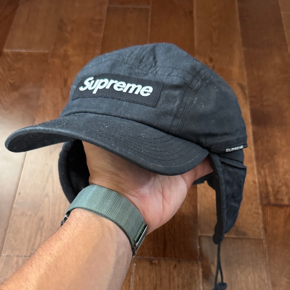 Supreme Black Convertible Winter Cap